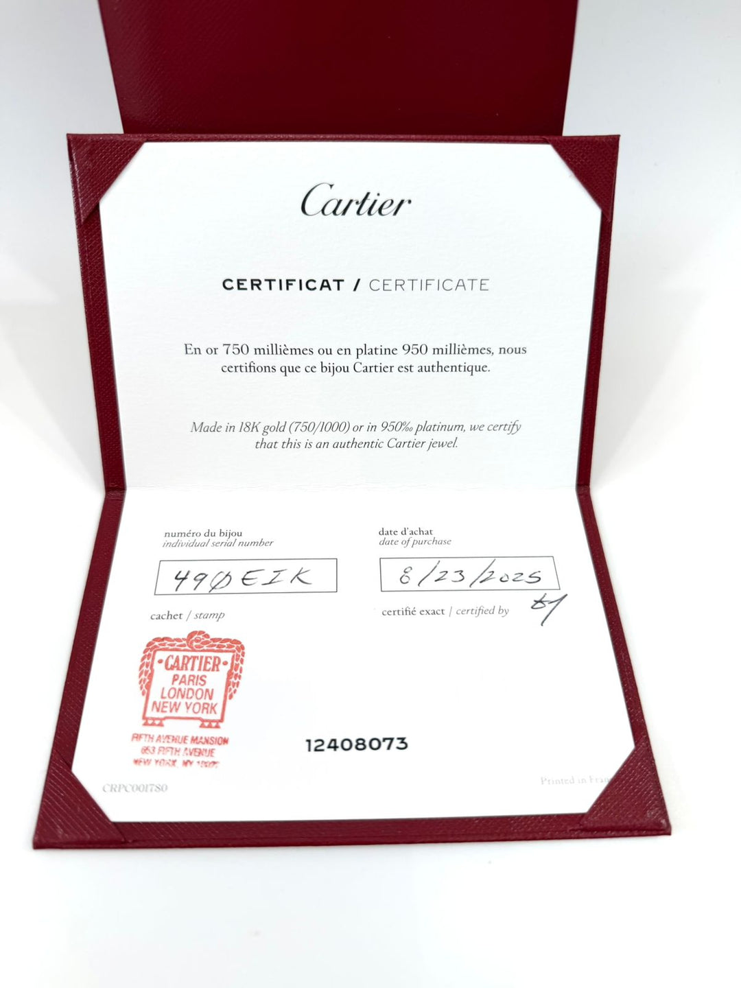 CARTIER 18K YELLOW GOLD SMALL MODEL LOVE RING