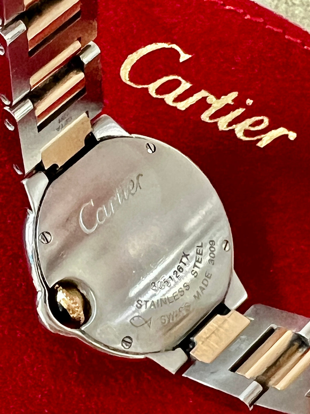CARTIER BALLON BLEU STEEL ROSE GOLD DIAMOND WATCH