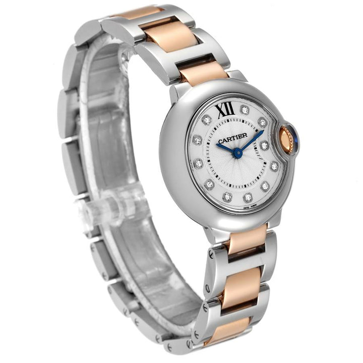 CARTIER BALLON BLEU STEEL ROSE GOLD DIAMOND WATCH