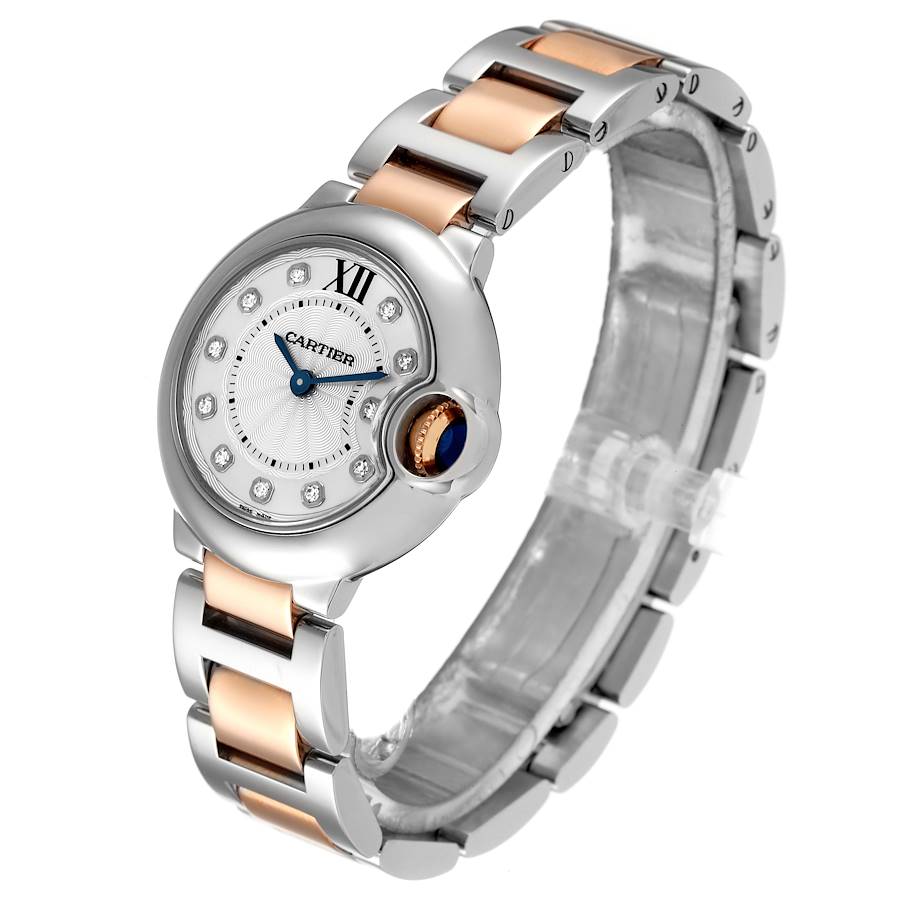 CARTIER BALLON BLEU STEEL ROSE GOLD DIAMOND WATCH