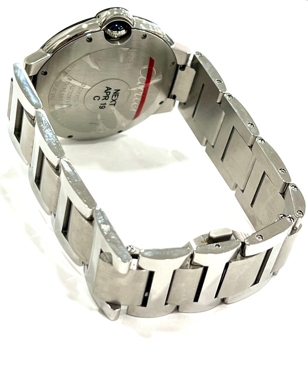 CARTIER DIAMOND BEZEL BALLON BLEU DE CARTIER 42 MM WATCH