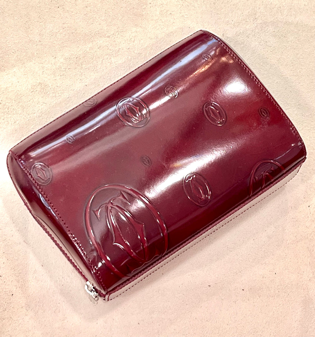 CARTIER HAPPY BIRTHDAY GLOSSY LEATHER CLUTCH BAG