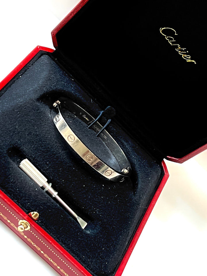 CARTIER 18K WHITE GOLD LOVE BRACELET