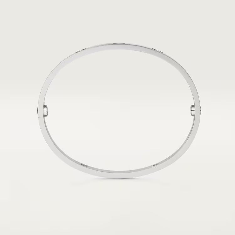 CARTIER 4 DIAMOND 18K WHITE GOLD LOVE BRACELET