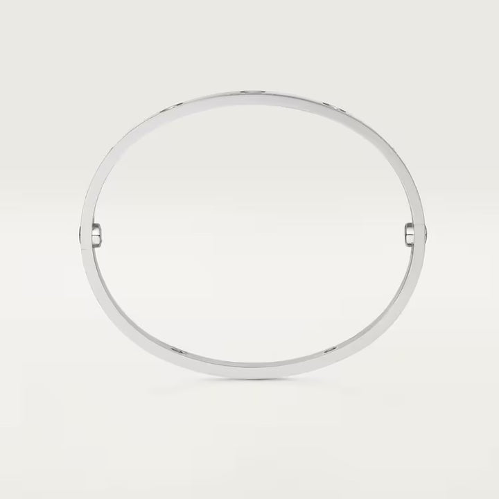 CARTIER 4 DIAMOND 18K WHITE GOLD LOVE BRACELET