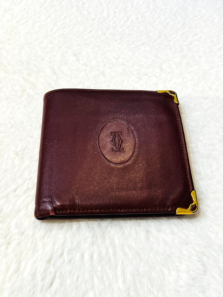 CARTIER VINTAGE MUST DE CARTIER LEATHER BI-FOLD WALLET