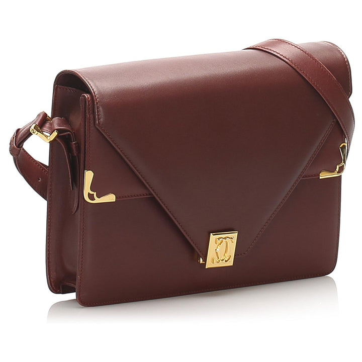 CARTIER MUST DE CARTIER VINTAGE LEATHER SHOULDER BAG BORDEAUX