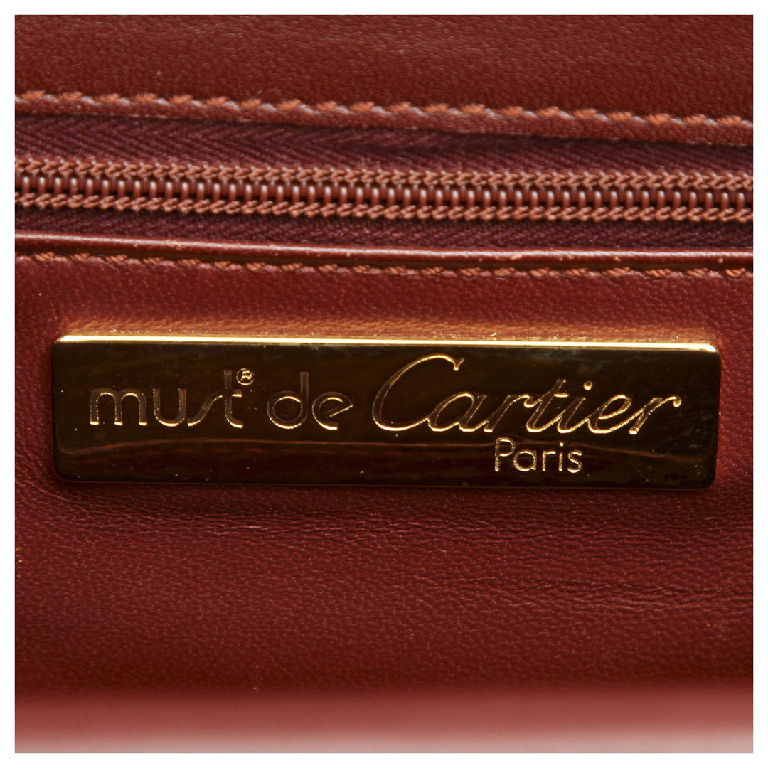 CARTIER MUST DE CARTIER VINTAGE LEATHER SHOULDER BAG BORDEAUX