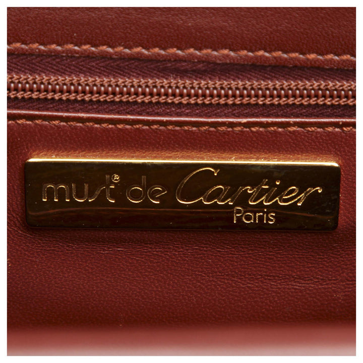 CARTIER MUST DE CARTIER VINTAGE LEATHER SHOULDER BAG BORDEAUX