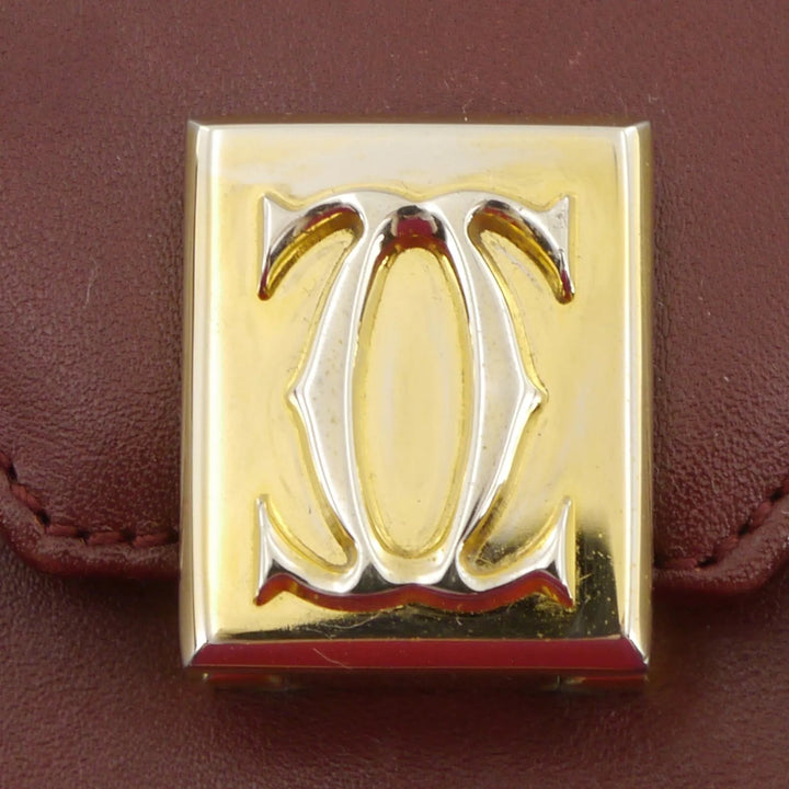 CARTIER MUST DE CARTIER VINTAGE LEATHER SHOULDER BAG BORDEAUX