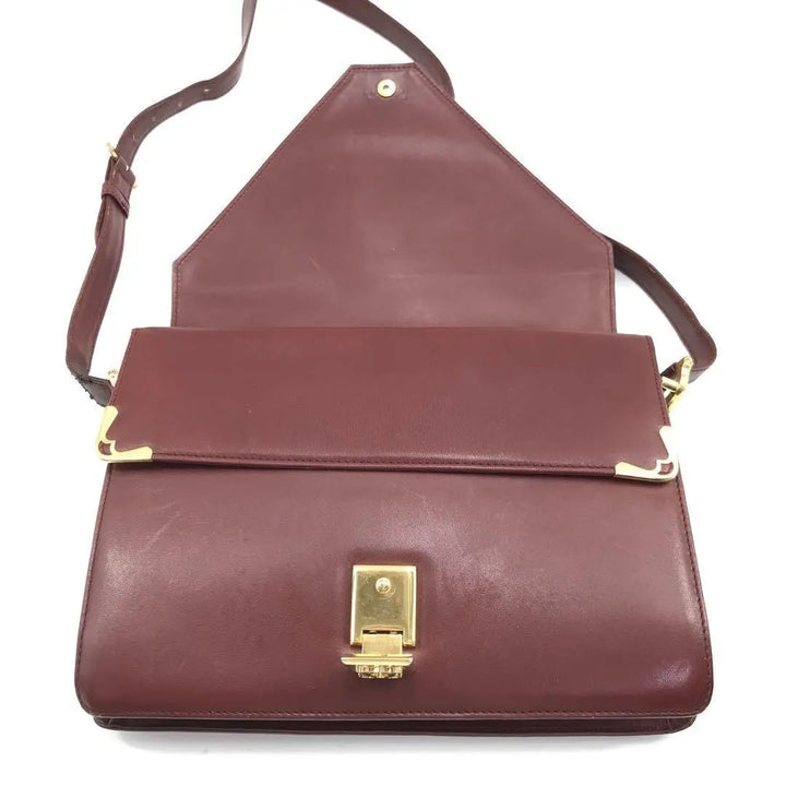 CARTIER MUST DE CARTIER VINTAGE LEATHER SHOULDER BAG BORDEAUX