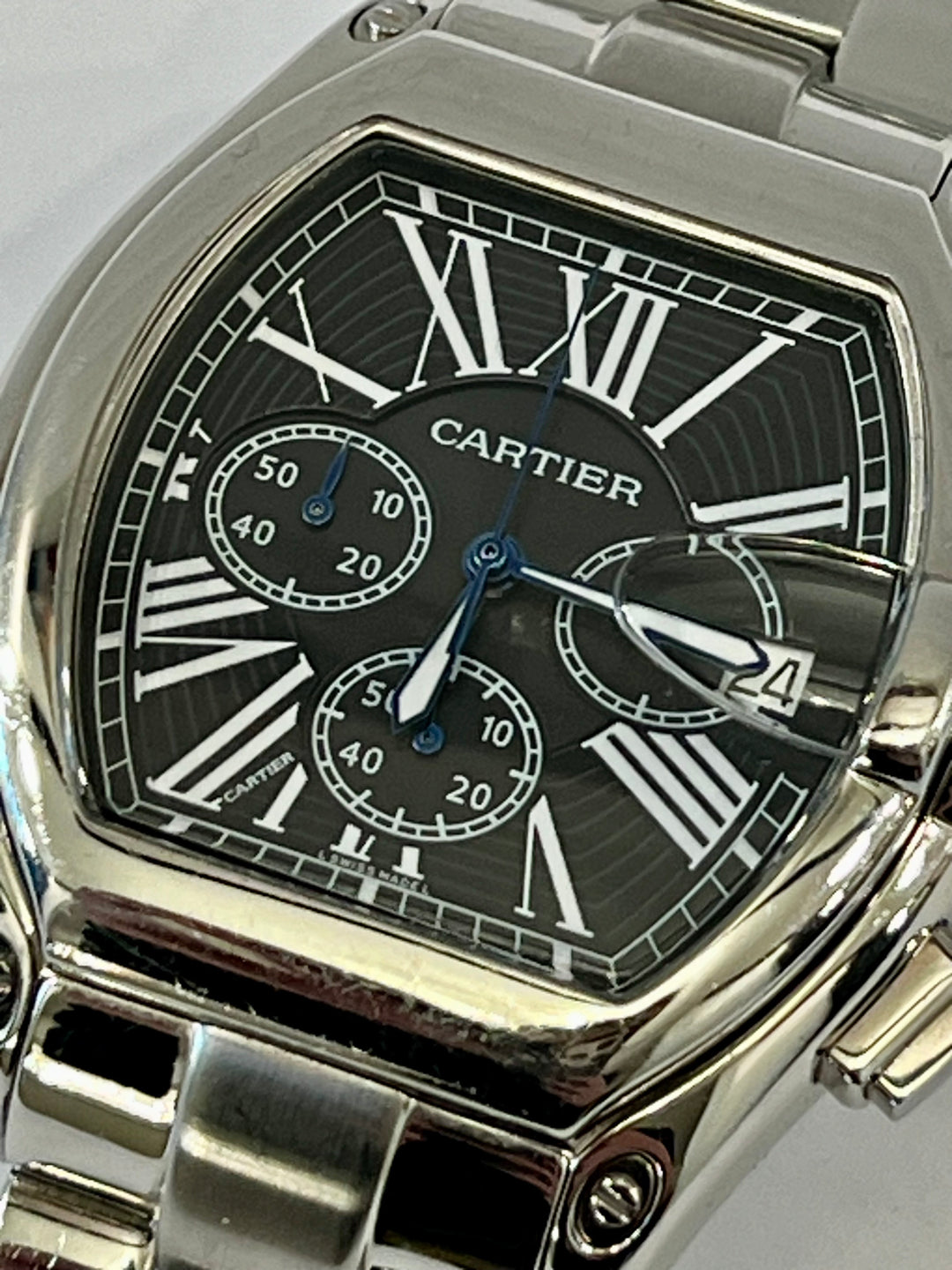 CARTIER ROADSTAR CHRONOGRAPH STAINLESS STEEL XL WATCH W62020X6