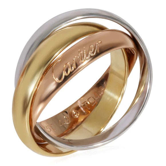 CARTIER TRICOLOR TRINITY 18K GOLD BAND