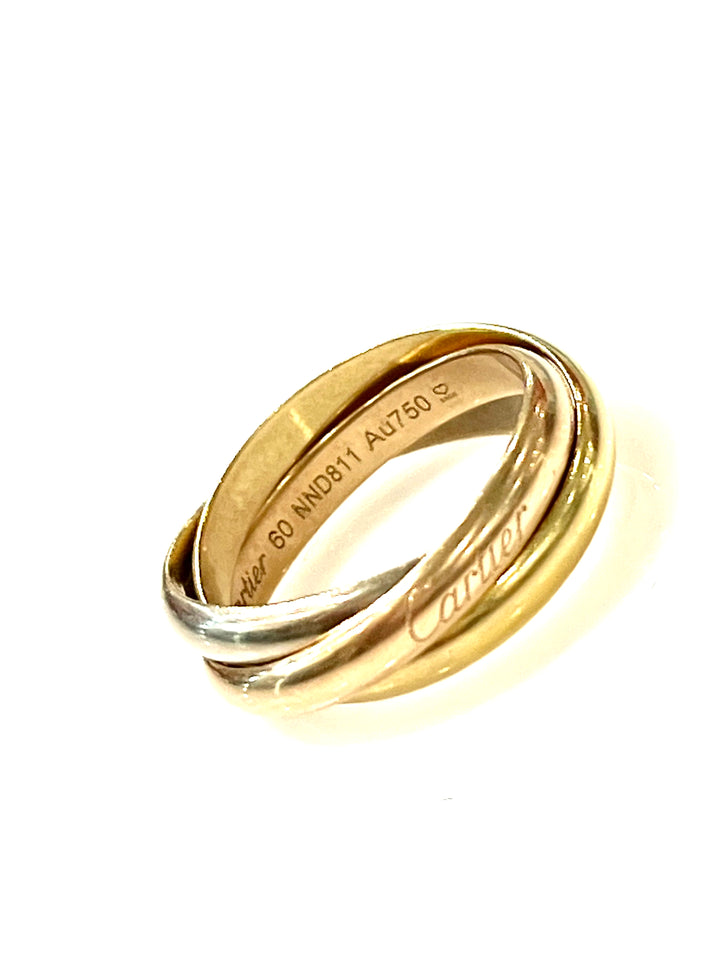CARTIER TRICOLOR TRINITY 18K GOLD BAND