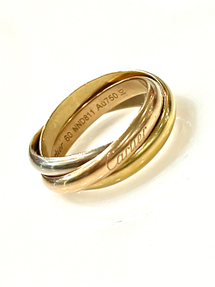 CARTIER TRICOLOR TRINITY 18K GOLD BAND