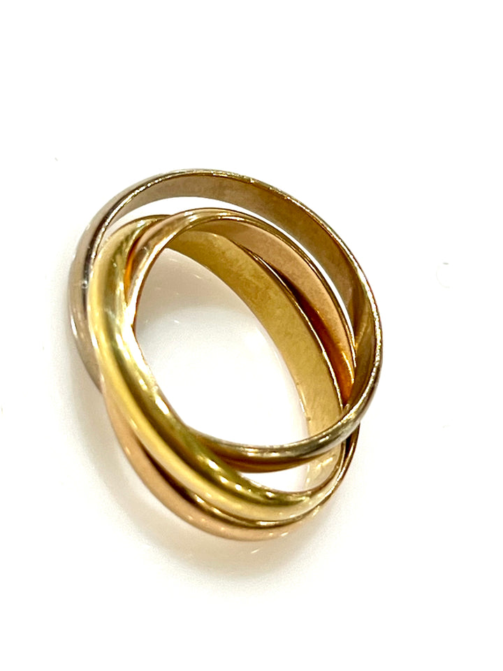 CARTIER TRICOLOR TRINITY 18K GOLD BAND
