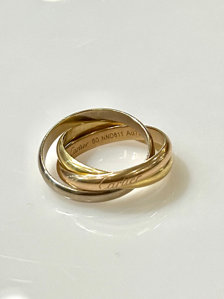 CARTIER TRICOLOR TRINITY 18K GOLD BAND