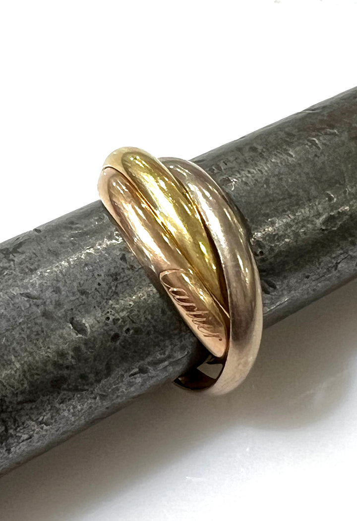 CARTIER TRICOLOR TRINITY 18K GOLD BAND