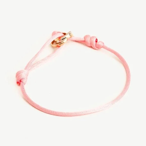 CARTIER TRINITY TRITONE 18K GOLD PINK CORD ADJUSTABLE BRACELET