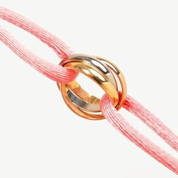 CARTIER TRINITY TRITONE 18K GOLD PINK CORD ADJUSTABLE BRACELET