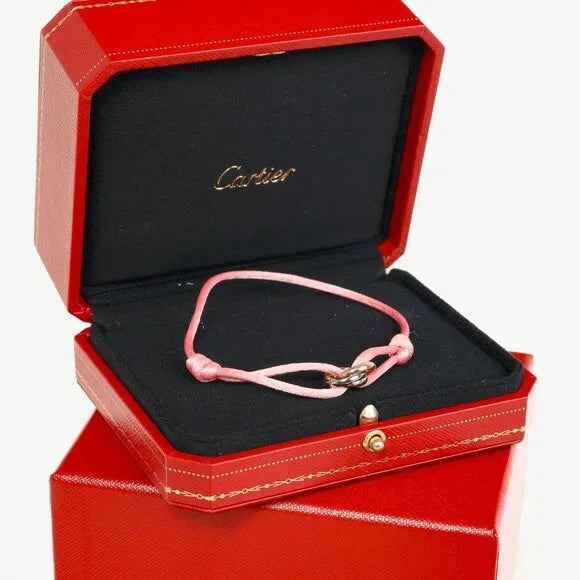 CARTIER TRINITY TRITONE 18K GOLD PINK CORD ADJUSTABLE BRACELET