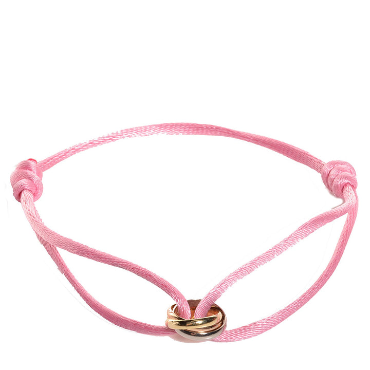 CARTIER TRINITY TRITONE 18K GOLD PINK CORD ADJUSTABLE BRACELET