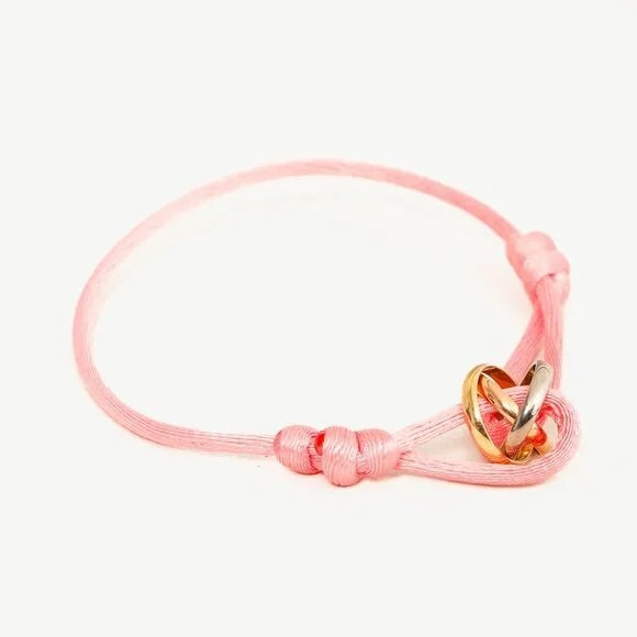 CARTIER TRINITY TRITONE 18K GOLD PINK CORD ADJUSTABLE BRACELET