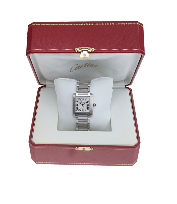 CARTIER TANK FRANCAISE STAINLESS STEEL WATCH