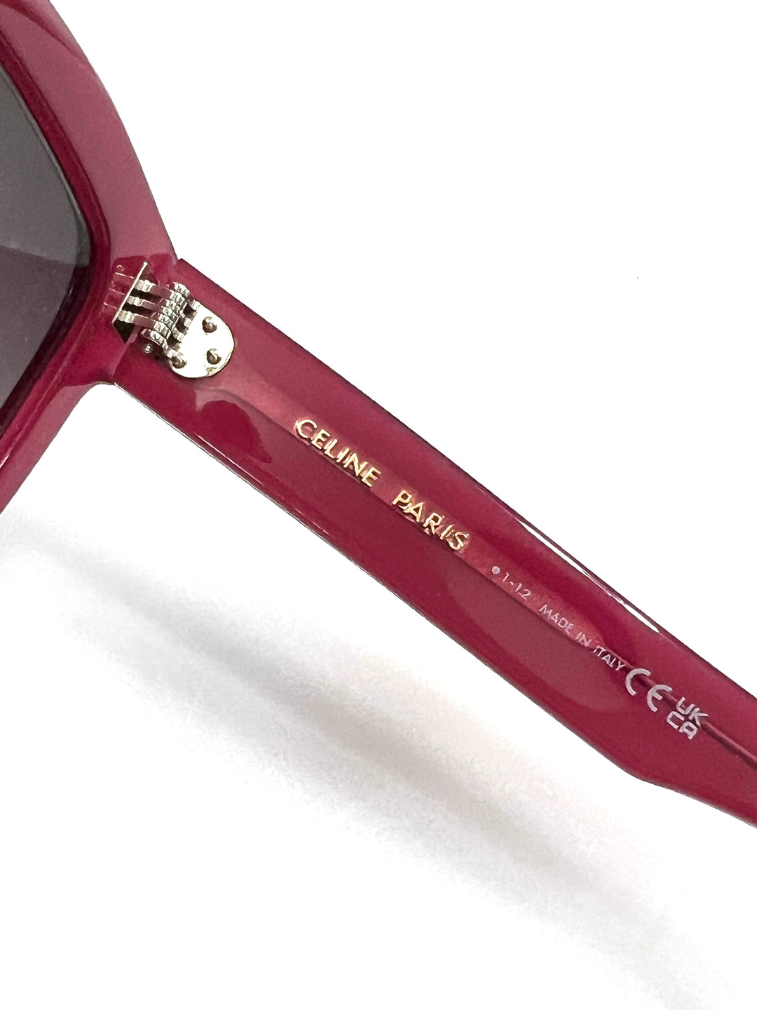 サングラス SUNGLASSES CELINE ROSSO Celine Triomphe Sleek Red Acetate Cat-Eye Sunglasses