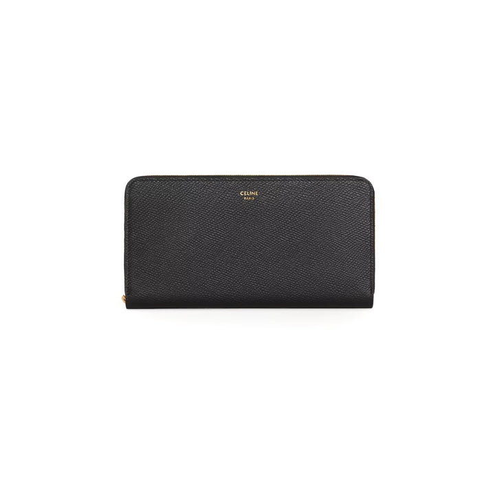 CÉLINE GRAINED CALFSKIN LEATHER LARGE ZIP-AROUND WALLET