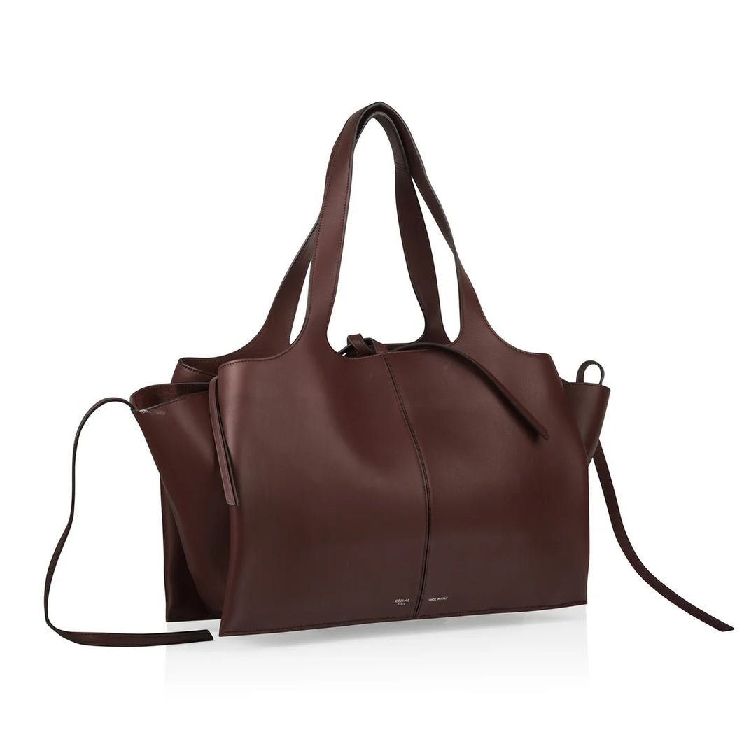 CÉLINE MEDIUM TRIFOLD CALFSKIN LEATHER SHOULDER BAG