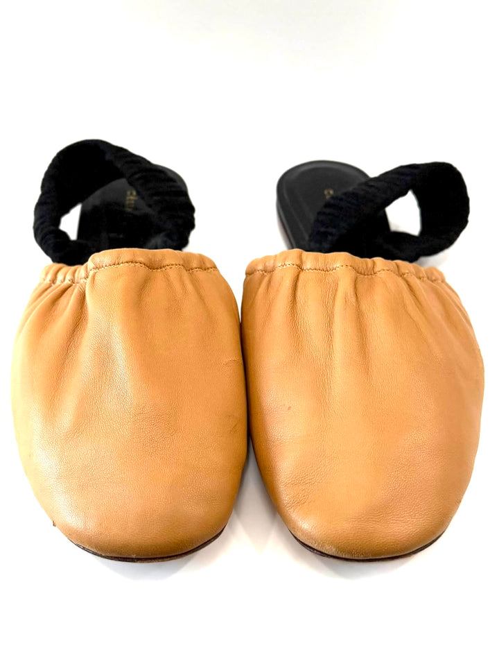 CÉLINE SOFT BALLERINA SLINGBACK LAMBSKIN LEATHER FLATS