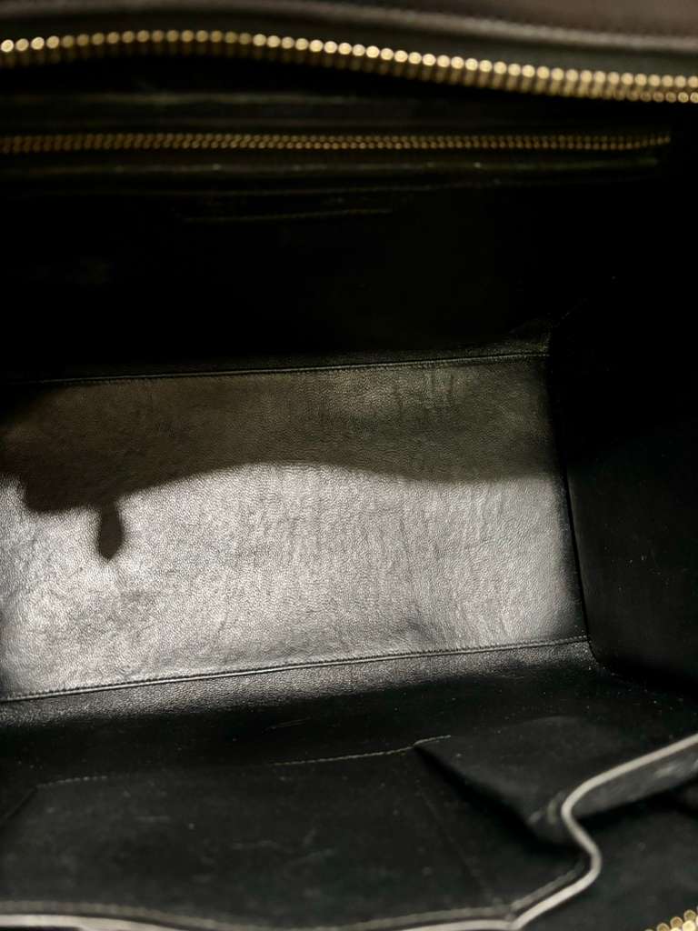 CÉLINE CALFSKIN LEATHER &amp; PYTHON MINI LUGGAGE TOTE BAG