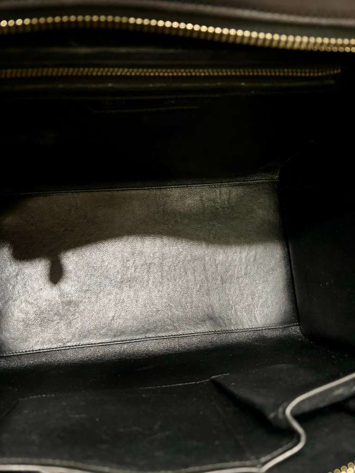 CÉLINE CALFSKIN LEATHER &amp; PYTHON MINI LUGGAGE TOTE BAG