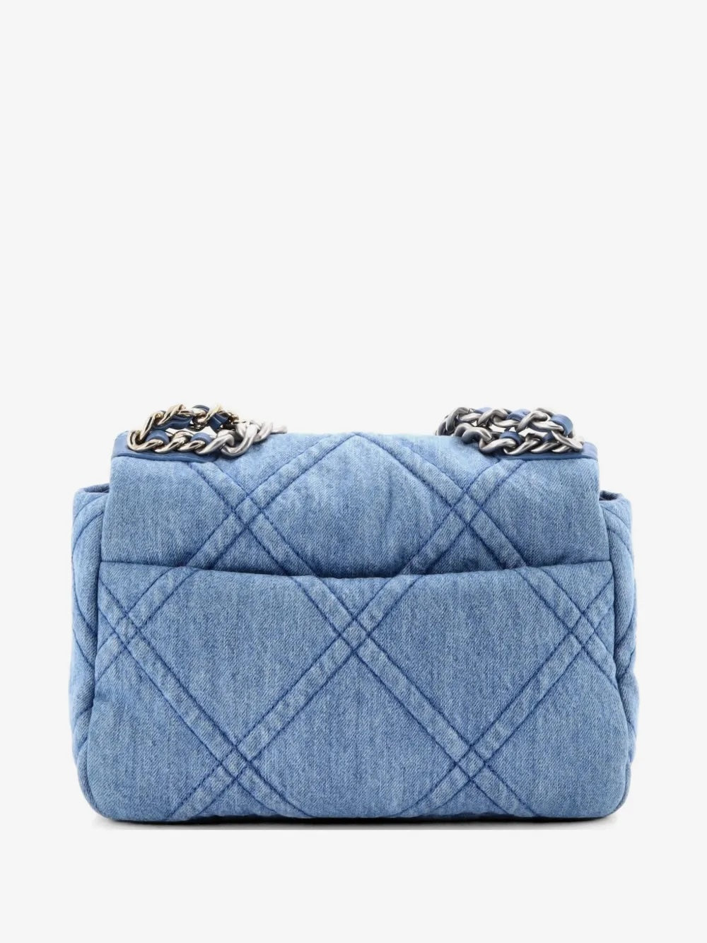 CHANEL 19 QUILTED DENIM MEDIUM FLAP SHOULDER BAG