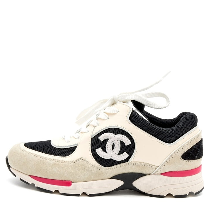 CHANEL 22S SUEDE CALFSKIN MESH MIXED FABRIC CC SNEAKERS