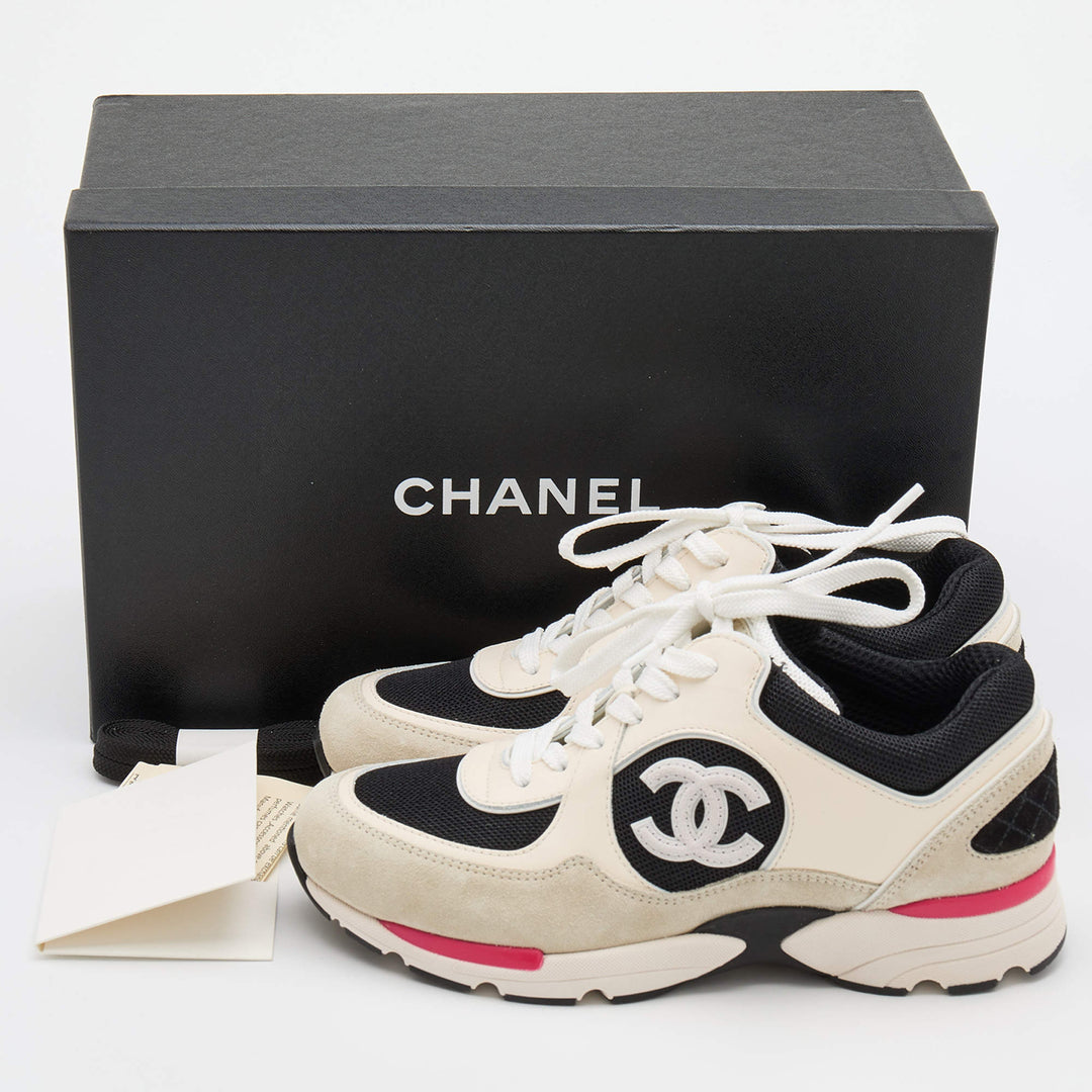 CHANEL 22S SUEDE CALFSKIN MESH MIXED FABRIC CC SNEAKERS