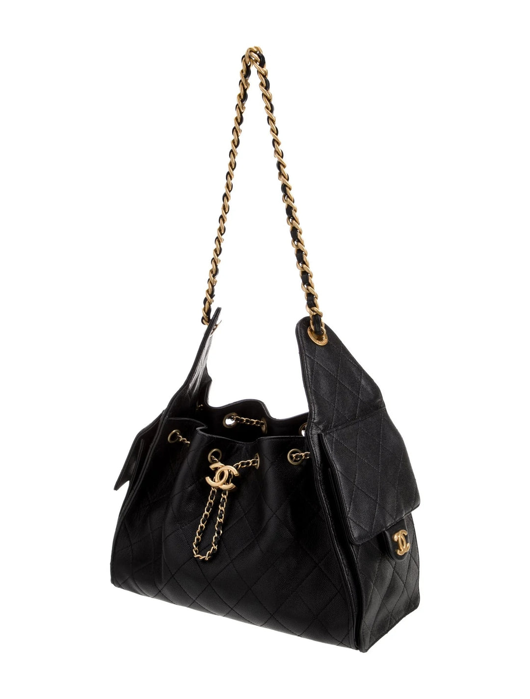 CHANEL 25 CAVIAR QUILTED CALFSKIN LEATHER SMALL HOBO BAG