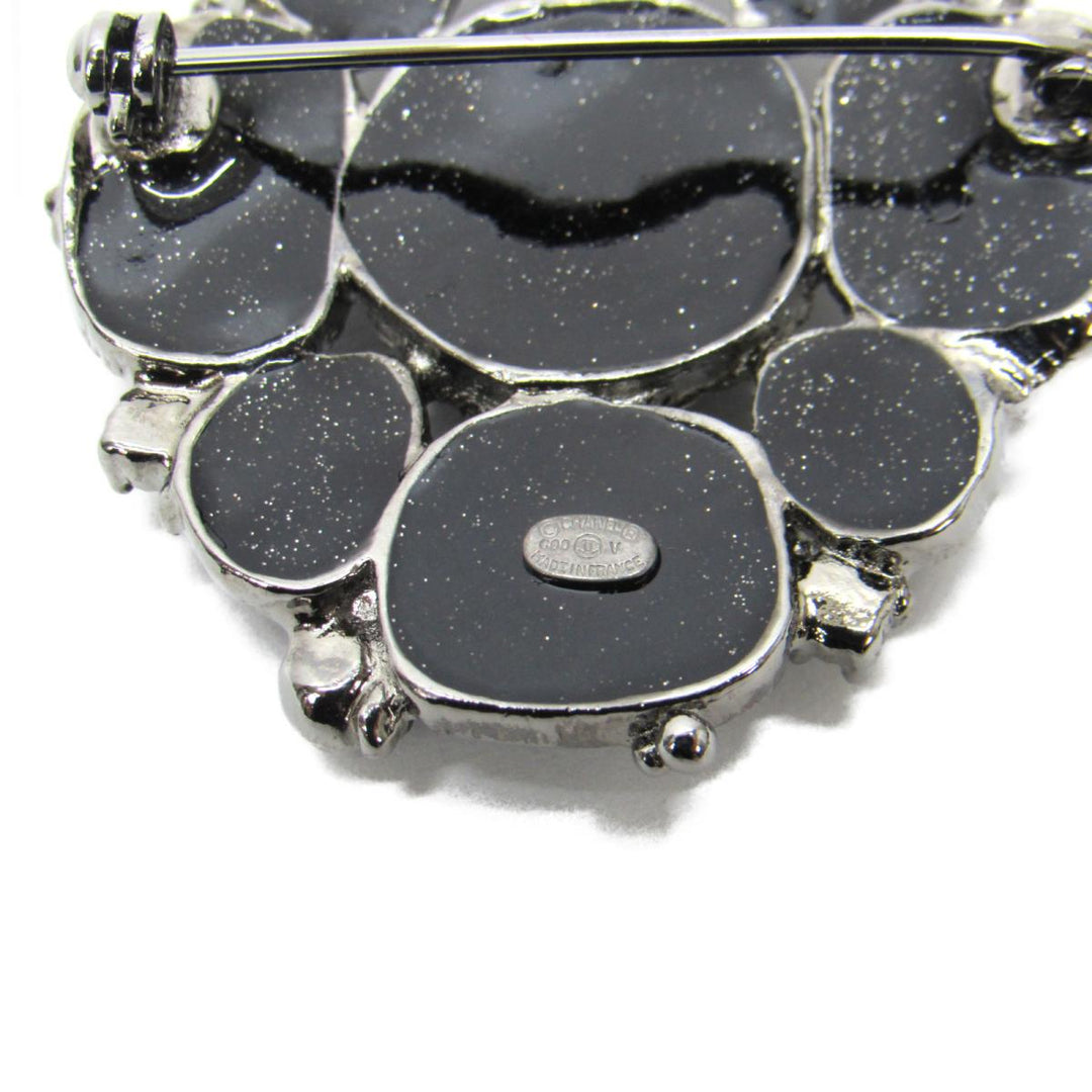 CHANEL BLACK GLITTER GRIPOIX BYZANTINE BROOCH