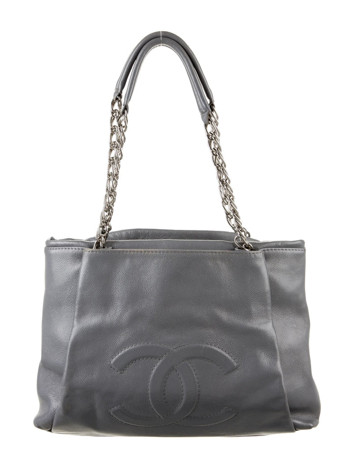CHANEL CC CAVIAR LEATHER TUCK TOTE BAG