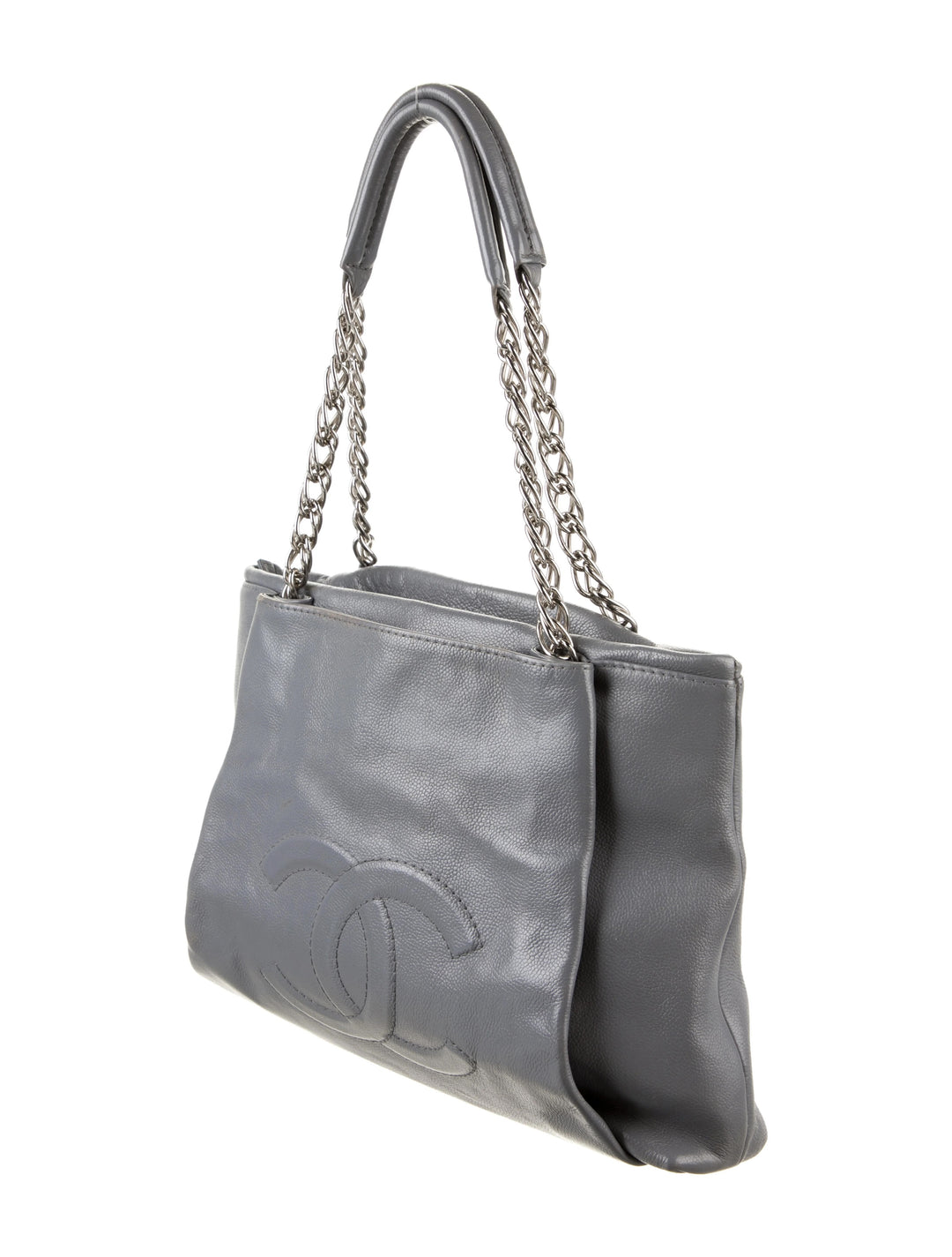 CHANEL CC CAVIAR LEATHER TUCK TOTE BAG