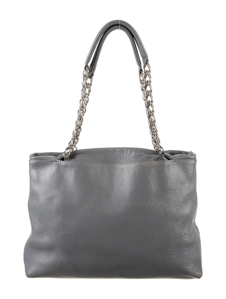 CHANEL CC CAVIAR LEATHER TUCK TOTE BAG