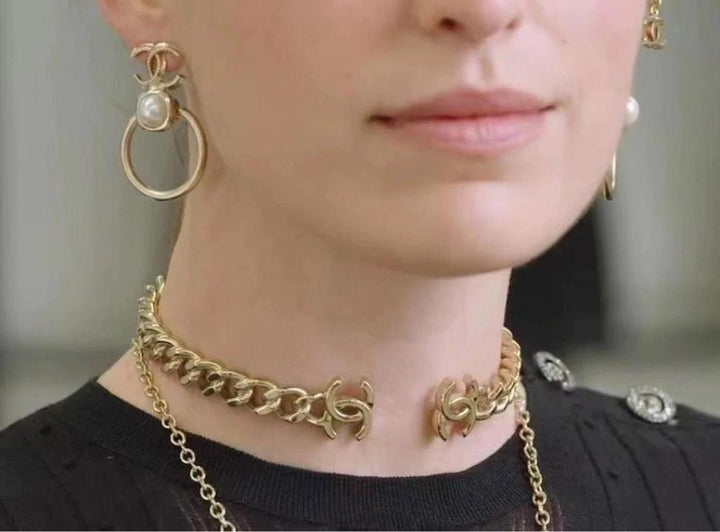 CHANEL CC RUNWAY CHAIN CHOKER NECKLACE