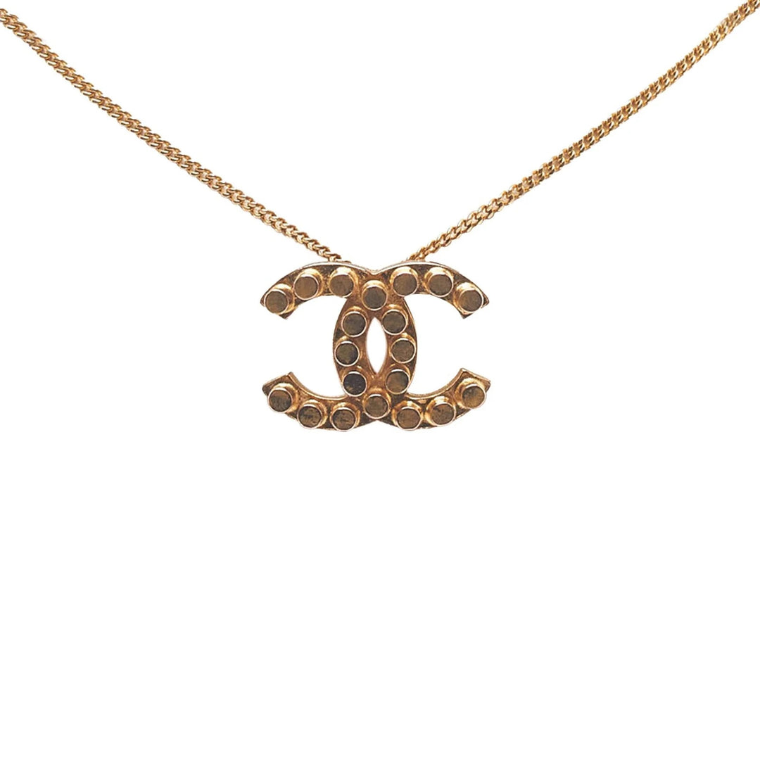 CHANEL CC COCO MARK GOLD TONE NECKLACE