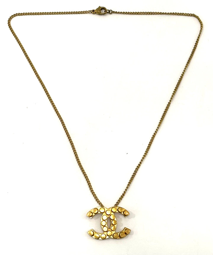 CHANEL CC COCO MARK GOLD TONE NECKLACE