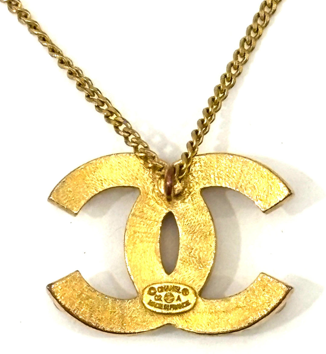 CHANEL CC COCO MARK GOLD TONE NECKLACE