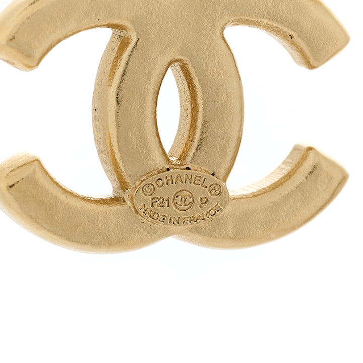 CHANEL CC PEARL HOOP EARRINGS