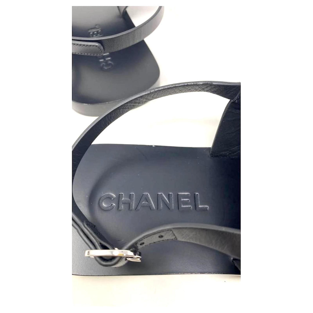 CHANEL CC THONG SLINGBACK SANDALS