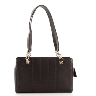 CHANEL VINTAGE QUILTED CAVIAR LEATHER CHOCOLATE BAR TOTE BAG