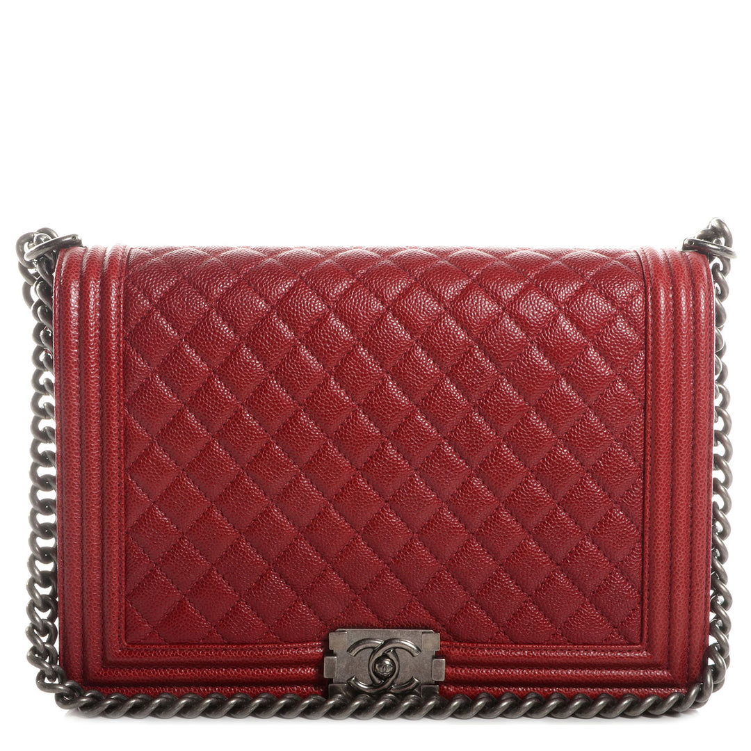 CHANEL CAVIAR QUILTED LEATHER LARGE BOY BAG